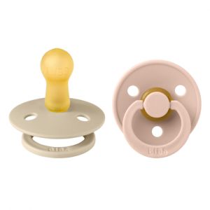 BIBS Colour Natural Rubber Size 2: 6+ months tétine Vanilla / Blush 2 pcs