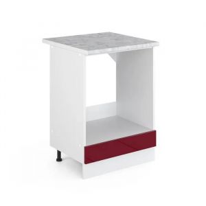 Meuble bas pour four &bdquo;R-Line&ldquo; 60cm Bordeaux brillant/Blanc Vicco