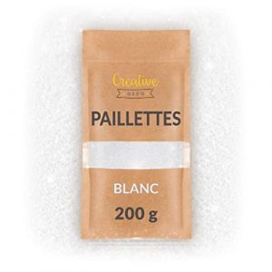 Paillette Visage - Paillette Pour Peinture Mural - Paillettes Epoxy - Blanc - 200g