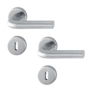 Image de Hoppe Poign&eacute;es sur rosaces rondes cl&eacute; L - inox 304 - Bonn