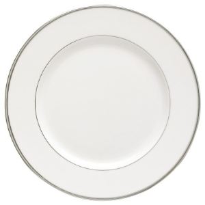 Guy Degrenne 6 assiettes à dessert rondes Galon platine en porcelaine (21,5 cm)