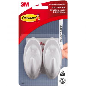 Image de Lot de 2 crochets adhésif Command 3M, blanc