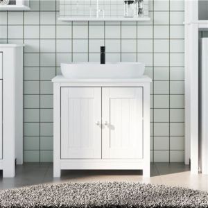 VidaXL Meuble de salle de bain BERG blanc 60x34x59 cm bois pin massif
