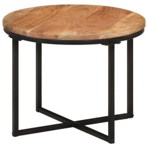 VidaXL Table basse 45x45x35 cm bois massif acacia et fer
