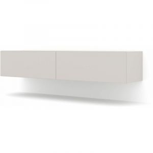 Meuble TV mural 2 portes stratifiés beige