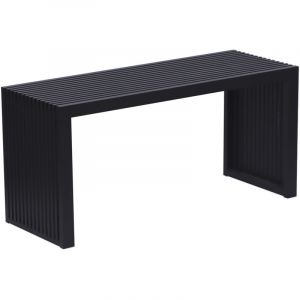 Relaxdays Banc bambou moderne, banc d'entr&eacute;e/couloir, salle de bain/chambre, HxLxP 43x90x33 cm, banc &agrave; chaussures noir