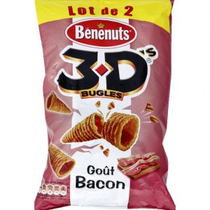 Image de Benenuts 3d's bugles bacon 2x85g - Le paquets de 85g