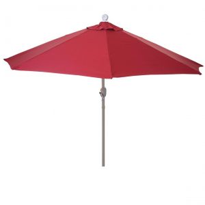 Décoshop26 Demi parasol semi-circulaire balcon terrasse UV 50+ polyester/aluminium 3kg avec une portée de 300 cm bordeaux sans supp