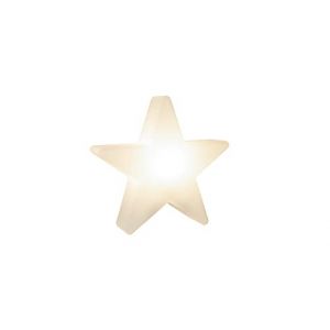 8 Seasons Design Lampe à moteur brillant étoile LED solaire 2W polyéthylène blanc IP44 3000K L: 40 cm B: 10 cm H: 37 cm avec capteur crépusculaire