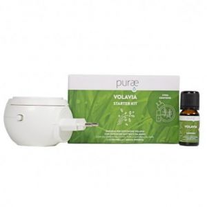 Purae VolaVia - Starter Kit Diffusore Elettrico da Muro + Sinergia Olio Essenziale per Diffusore 10ml