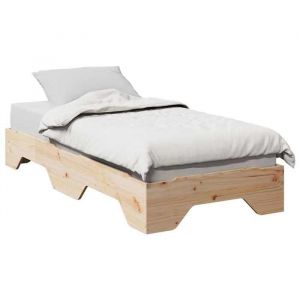 VidaXL Cadre de lit sans matelas empilable 75x190 cm bois massif
