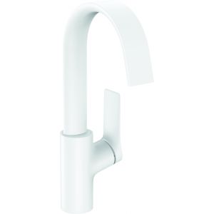 Image de Hansgrohe Mitigeur de lavabo 210 bec haut avec tirette et vidage blanc mat Vivenis