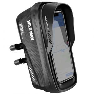 WILDMAN Sacoche Vélo Étanche 1L Tactile Double Fixation à Bague