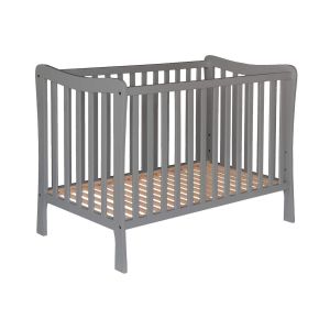 Image de Baby Fox Lit bébé en bois massif anthracite avec sommier réglable en hauteur 60x120 - Anthracite