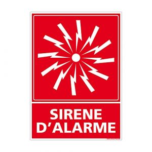 Signaletique.biz France - Panneau Sirène d'Alarme Incendie. Panneau Alarme Incendie. Sécurité Incendie. - Aluminium 2 mm - 150 x 210 mm