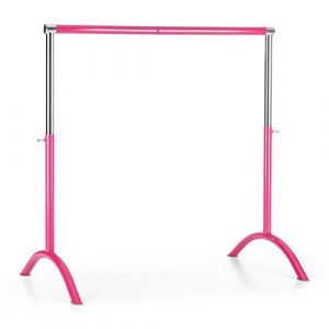 Image de Klarfit Bar Lerina Barre danse classique mobile hauteur réglable 110x113cm rose