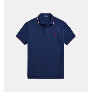 Ralph Lauren Polo coupe ajust&eacute;e en piqu&eacute; Bleu Polo