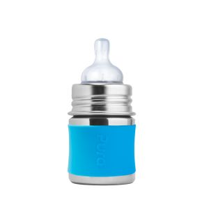 Biberon évolutif en inox 150ml Bleu