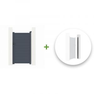 Casanoov - Portillon aluminium eiger 100x180cm + Kit inversion ouverture