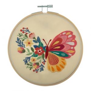 Kit de Broderie "Papillon" avec Cercle en Bois de 15cm &ndash; Trimits | Id&eacute;al pour D&eacute;butants et Passionn&eacute;s(...) - 43 Papillon