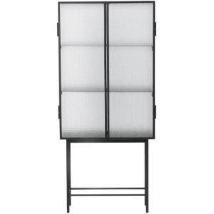 Image de Ferm Living Vitrine Haze / L 70 x H 155 cm - Verre armé & métal noir,translucide en métal