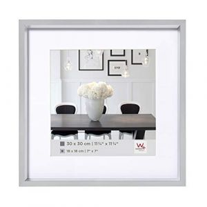 Walther design ES330S Steel Style Kunststoff-Bilderrahmen 30x30 cm, silber