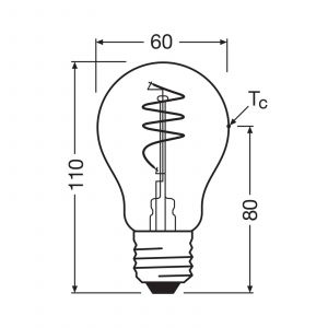 Osram Vintage 1906 Classic est une blanc chaud avec un filament en spiraen forme d'ampouclassique. Il offre 5,9 W pour 806 lm,E27, verre transparent, diam&egrave;tre 60 mm, 2700 K.
