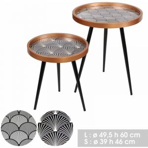 Urban living 2 Tables d'appoint design Art Déco - Noir