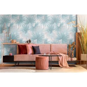 Panoramique palmier bleu/gris
