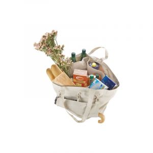 Metaltex Sac &agrave; compartiments multi-usages 68x43cm coton olivier