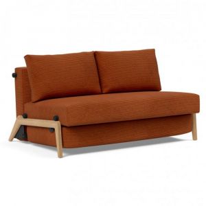 Image de Canap&eacute; convertible CUBED SIGNY couchage 140 cm Velours C&ocirc;tel&eacute; Orange
