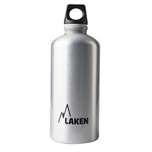 Laken Futura Bouteille avec bouchon à vis, anneau, mousqueton et goulot étroit, Argent 600 ml