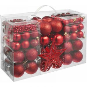 TecTake Lot de 86 décorations de Noël rouges
