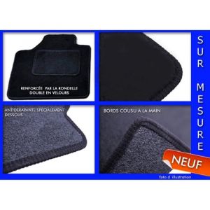 Tapis De Sol Noir Velours - J&J AUTOMOTIVE - BMW X1 F48 - Sur Mesure - Antidérapant - Imperméable