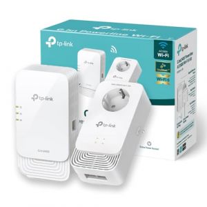 TP-Link CPL WiFi G.hn2440, WiFi 6 AX1800, jusqu'à 1428 Mbps Via Powerline, Prise Intégrée (Type F), Idéale pour Profiter du Service Multi-TV à la Maison, Compatible Toutes Les Box, PGW2440 KIT