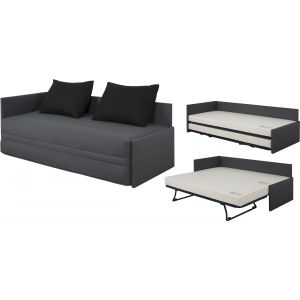 Dunlopillo Lit gigogne Lit gigogne Alsace gris 2 couchages 80x190cm