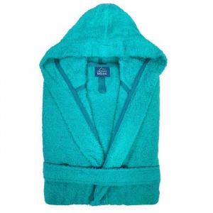 Peignoir capuche - Alpes Blanc - 100% coton - 450g/m² - Bleu Canard - Taille S