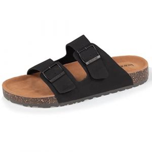Isotoner Mules sandales Femme Double Bride Noir