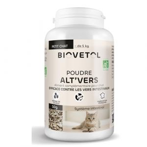 Biovetol Alimentaire Bien-Être - Poudre Alt'vers Petit Chat Bio <5kg - 50g