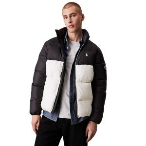 Calvin Klein Veste à capuche Non Down Blo ing Puffer blanc noir - L