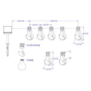 Galix Guirlande solaire 15 ampoule blanc - 4,80m