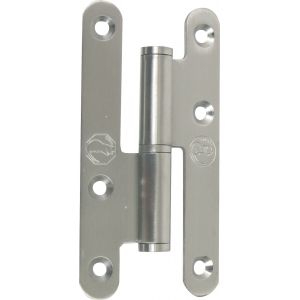 Image de Jardinier massard Paumelle menuiserie bois inox bout rond - Gauche - Hauteur 110 mm - Largeur 55 mm