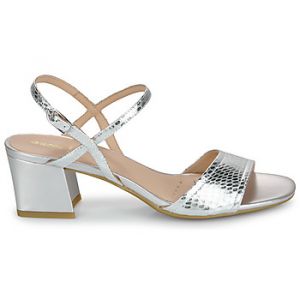 Geox Femme D New ERAKLIA 50 B Sandale à Talons, Silver, 37 EU