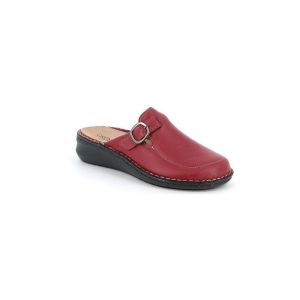 GRÜNLAND Femme DAMI Chausson Confort fermé véritable, intérieure Amovible en liège et Cuir, Semelle Conforma et Coutures Faites Main, Rubino, 36 EU