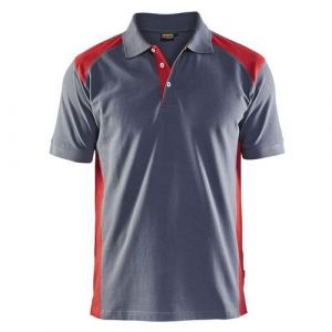 Image de Blaklader Polo Piqué Gris/Rouge taille L,