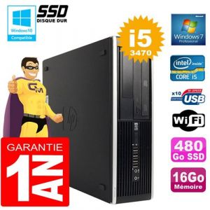 HP PC Compaq 8300 SFF Core I5-3470 Ram 16Go Disque 480Go SSD Graveur DVD Wifi W7