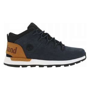 Timberland Bottines en cuir nubuck bleu marine à semelle plate et à lacets ronds