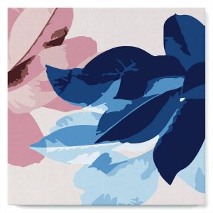 Mini peinture au numéro : Ambiance bleutée de Fleurs - toile tendue sur chassis
