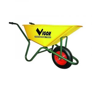 Vigor Brouettes 100-Jaune Seau Jaune Plastique 100 L