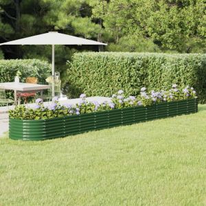 VidaXL Jardini&egrave;re de jardin Acier enduit de poudre 512x80x36 cm Vert